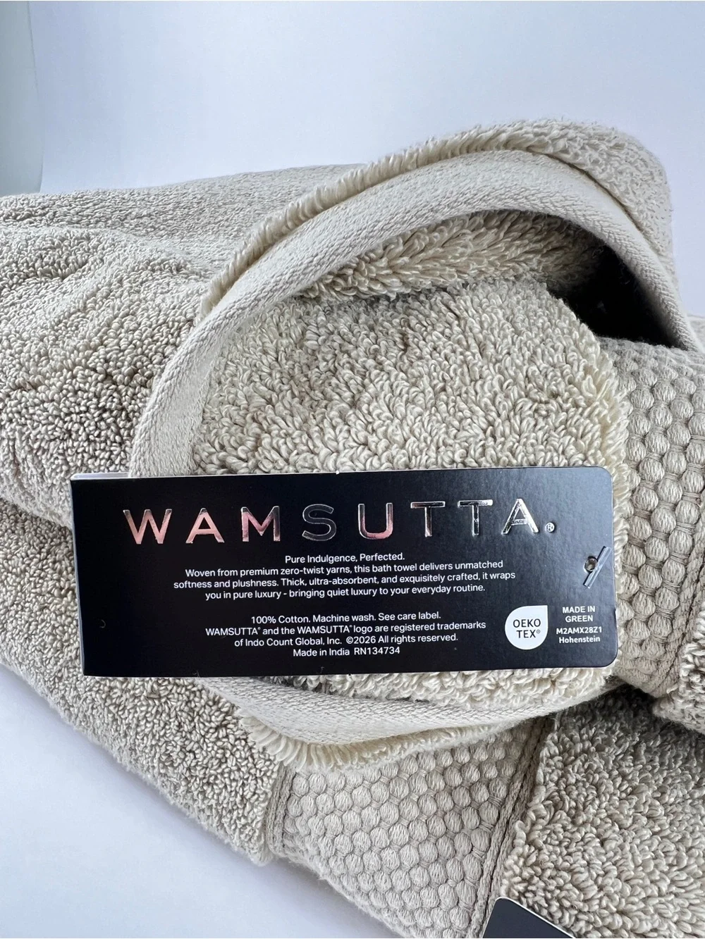 Wamsutta Bath Towels Tan Ultra Absorbent Plush Zero Twist 100% Cotton 2 Pc NEW